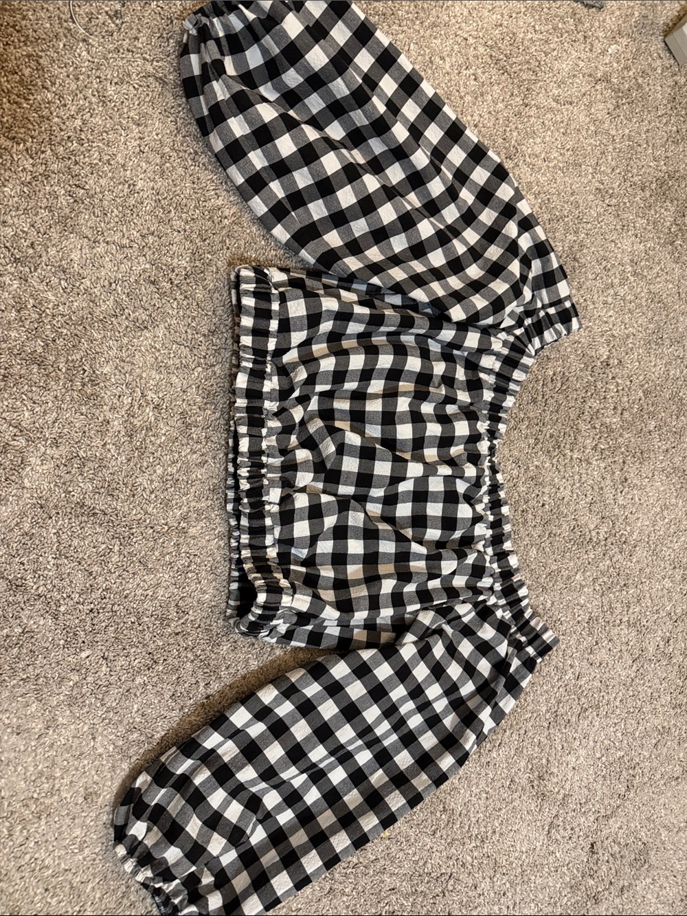 Black and White Gingham off the shoulder women’s top